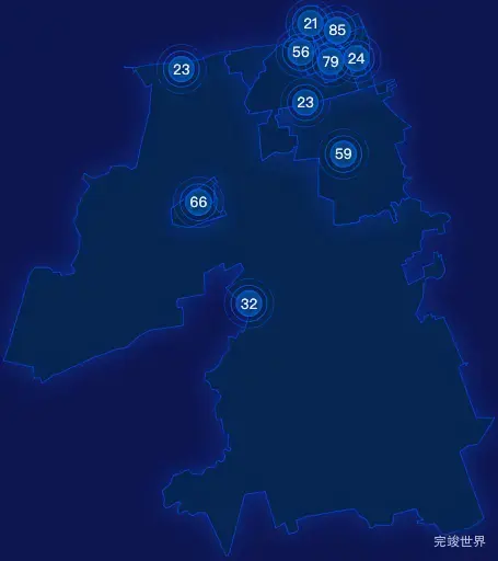 echarts呼和浩特市玉泉区geoJson地图水滴状气泡图